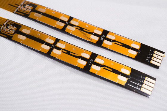 kopen Sleutelklare LED-productie: Flexibel PCB-ontwerp, wandvullend auto-omgevingslichtpaneel 2835 RGB Dubbellaag FPC-circuitbord, dubbelzijdige gele film, witte tekst, oppervlak verguld geel bord online manufacture