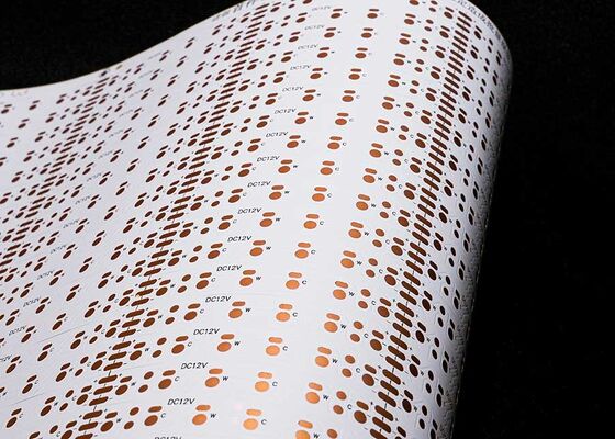 Custom Flexible LED Strip Circuit Board met dubbelzijdige witte film en OSP/Immersion Gold oppervlaktebehandeling